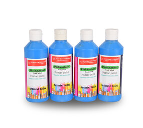 Discountershop Poster Paint Set of 4 | Vibrant Blue | Excellent Coverage on Wood and Canvas | 5 cm x 16cm | Water-Based and Opaque | Perfect for Artists and Hobbyists of All Ages | Each 250 ml Discountershop Poster Paint Set of 4 | Vibrant Blue | Excellent Coverage on Wood and Canvas | 5 cm x 16cm | Water-Based and Opaque | Perfect for Artists and Hobbyists of All Ages | Each 250 ml