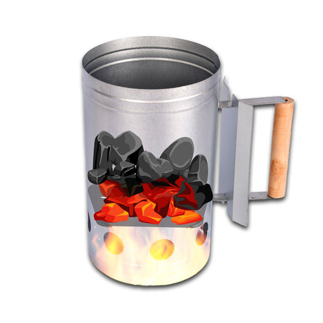 Discountershop Charcoal starter for BBQ | Refillable | Metal and Wood | Silver | 874gm | 16.7cm x 27.5cm Discountershop Charcoal starter for BBQ | Refillable | Metal and Wood | Silver | 874gm | 16.7cm x 27.5cm