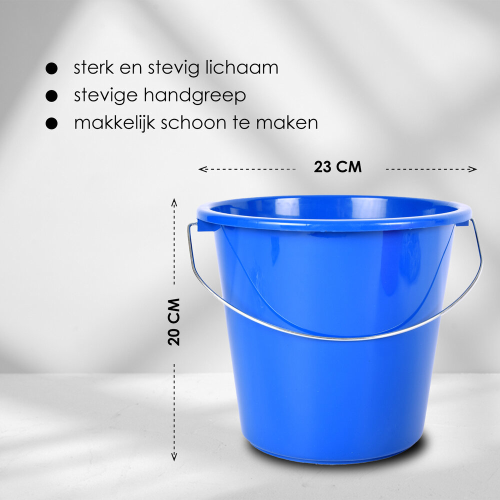 Discountershop Blue 5 Liter Plastic Bucket with Sturdy Iron Handle - Optimal for Construction Projects - 30x23 cm Discountershop Blue 5 Liter Plastic Bucket with Sturdy Iron Handle - Optimal for Construction Projects - 30x23 cm