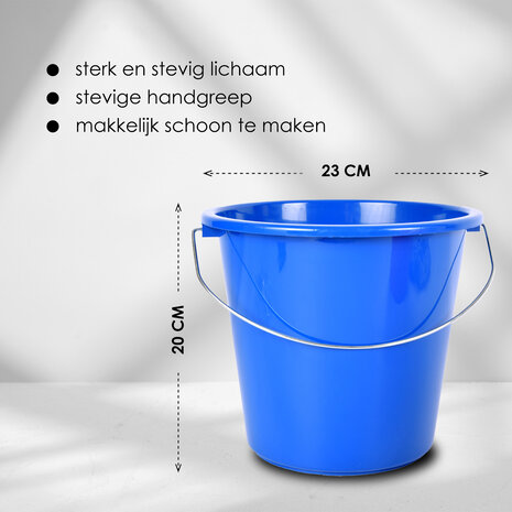 Discountershop Blue 5 Liter Plastic Bucket with Sturdy Iron Handle - Optimal for Construction Projects - 30x23 cm Discountershop Blue 5 Liter Plastic Bucket with Sturdy Iron Handle - Optimal for Construction Projects - 30x23 cm