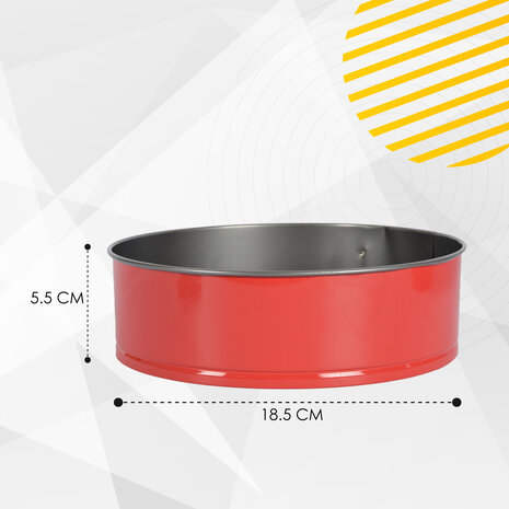 Merkloos Durable Red and Silver Bakvorm - Perfect for Baking and Roasting - 6.50 x 18.50 cm