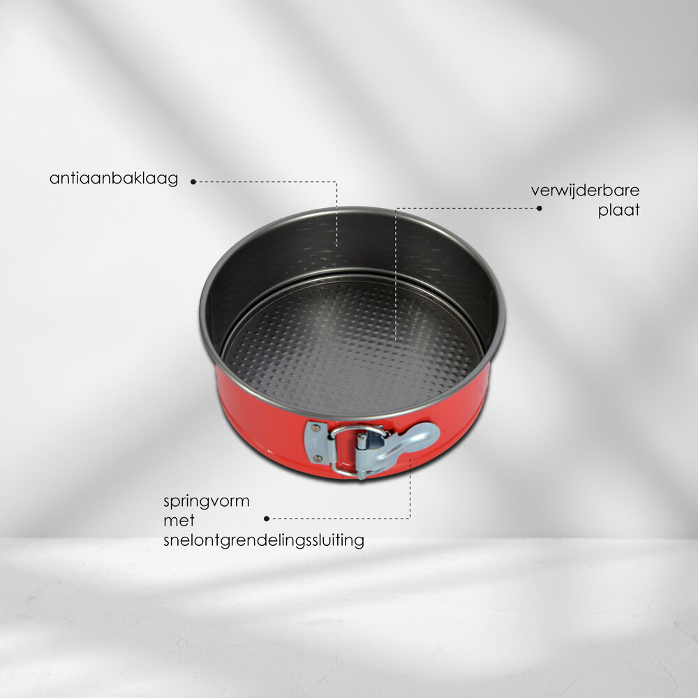 Merkloos Durable Red and Silver Bakvorm - Perfect for Baking and Roasting - 6.50 x 18.50 cm