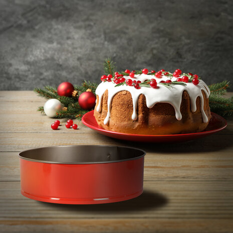 Merkloos Durable Red and Silver Bakvorm - Perfect for Baking and Roasting - 6.50 x 18.50 cm