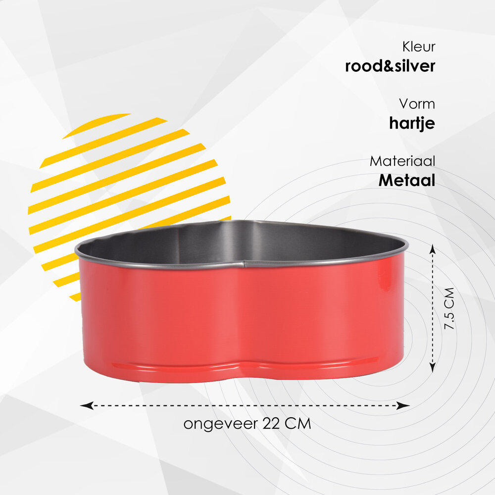 Merkloos Duurzame Rode en Zilveren Bakvorm - Perfect voor Bakken en Braden - 6.50 x 18.50 cm
