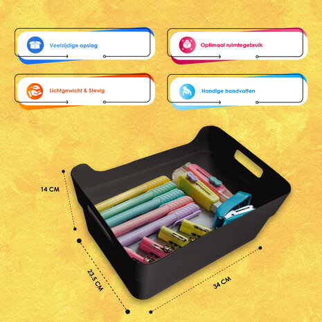 Discountershop Opbergboxen van Gerecycled Plastic - 23.5x14x34cm, Perfect Stapelbaar Discountershop Opbergboxen van Gerecycled Plastic - 23.5x14x34cm, Perfect Stapelbaar