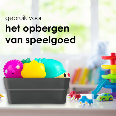 Discountershop Set van Twee Stapelbare Grote Grijze Kunststof Opbergboxen - Voor Kleding en meer - 23.5x14x34 cm