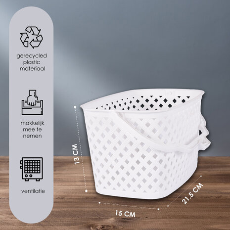 Discountershop Large Clothespins Made from 100% Recycled Plastic - White - 5 Liters - Dimensions 15x13x21.5 cm Discountershop Large Clothespins Made from 100% Recycled Plastic - White - 5 Liters - Dimensions 15x13x21.5 cm
