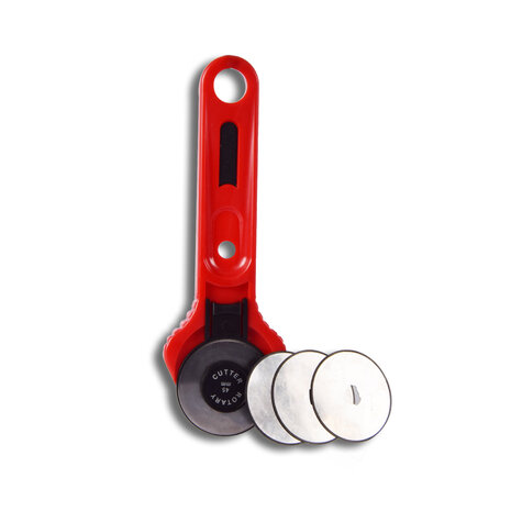 Discountershop Rolmes | Rotary Knife |  Snijmes | Rolmes | Messenrol | Roterende Snijder Set | 71 gram | Rood |  Rolmes met Messen | RVS Messen – 3 stuks | 45cm*18cm*1.8cm Discountershop Rolmes | Rotary Knife |  Snijmes | Rolmes | Messenrol | Roterende Snijder Set | 71 gram | Rood |  Rolmes met Messen | RVS Messen – 3 stuks | 45cm*18cm*1.8cm