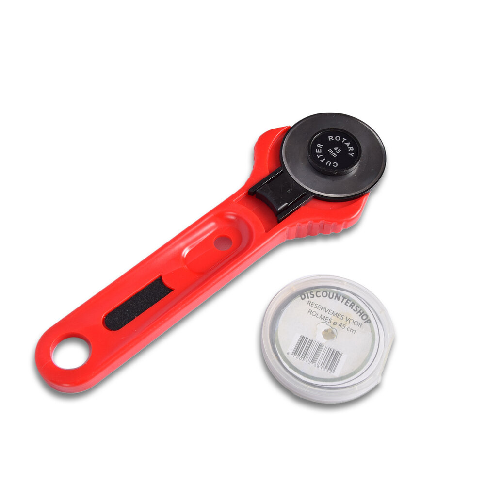Discountershop Rotary cutter | Rotary Knife | Cutting knife | Rotary cutter | Knife roll | Rotary Cutter Set | 71 grams | Red | Rotary Cutter with Knives | Stainless Steel Knives – 3 pieces | 45cm*18cm*1.8cm Discountershop Rotary cutter | Rotary Knife | Cutting knife | Rotary cutter | Knife roll | Rotary Cutter Set | 71 grams | Red | Rotary Cutter with Knives | Stainless Steel Knives – 3 pieces | 45cm*18cm*1.8cm