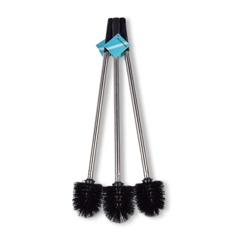 Discountershop Toilet brush | Black/Silver | Toilet brush set | Bathroom accessories | Luxury 3-piece| Stainless steel/plastic | Toilet cleaner | 8.00 X 8.00 X 54.00 CM Discountershop Toilet brush | Black/Silver | Toilet brush set | Bathroom accessories | Luxury 3-piece| Stainless steel/plastic | Toilet cleaner | 8.00 X 8.00 X 54.00 CM