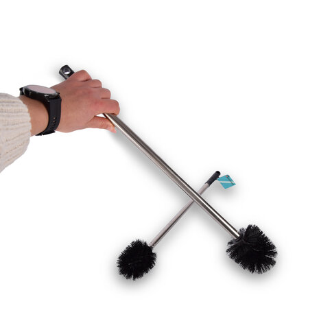 Discountershop Stijlvolle WC borstel | Toiletborstel | Zwart |  Schoonmaakartikelen | Set van 2 | Badkameraccessoires | 8,00 x 8,00 x 54,00 cm Discountershop Stijlvolle WC borstel | Toiletborstel | Zwart |  Schoonmaakartikelen | Set van 2 | Badkameraccessoires | 8,00 x 8,00 x 54,00 cm