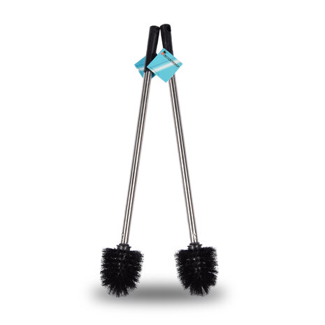 Discountershop Stylish toilet brush | Toilet brush | Black | Cleaning supplies | Set of 2 | Bathroom accessories | 8.00 x 8.00 x 54.00 cm Discountershop Stylish toilet brush | Toilet brush | Black | Cleaning supplies | Set of 2 | Bathroom accessories | 8.00 x 8.00 x 54.00 cm
