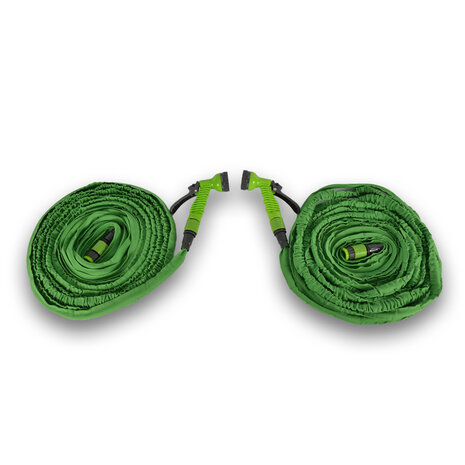 Discountershop set of 2 pieces | Garden hose | water hose | green /Black | Flexible | 10-20m | With 7 functions