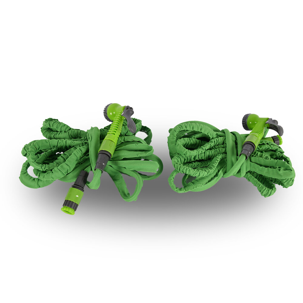 Discountershop set van 2 stuks |  Tuinslang | waterslang | groen /Zwart | Flexibele | 10-20m | Met 7 functies Discountershop set van 2 stuks |  Tuinslang | waterslang | groen /Zwart | Flexibele | 10-20m | Met 7 functies