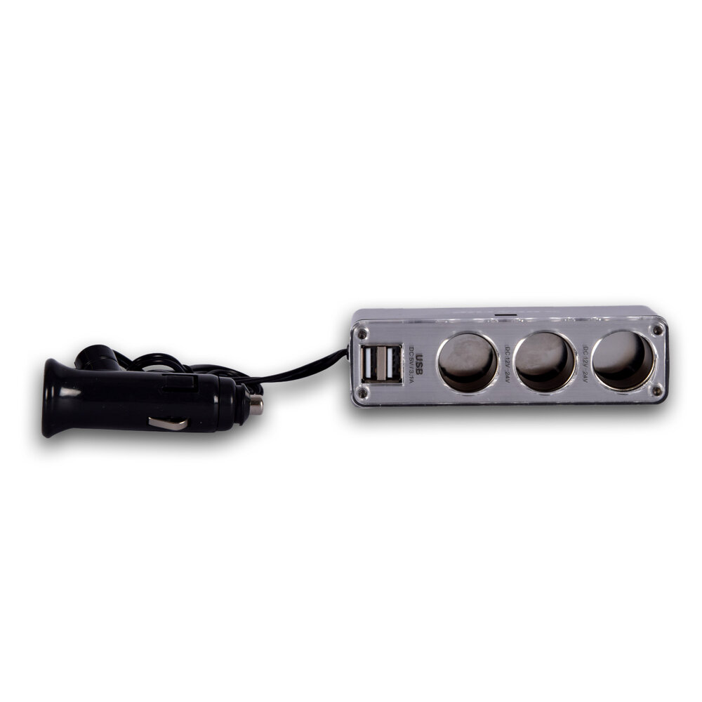 Discountershop Autolader | Auto Oplader | 5-in-1 | Zwart | USB Splitter | 3.1A | Dubbele USB Poort | 3 12V Verdeelpunten | 50cm Kabel | Autoaccessoires | 4.5cm*11.5cm*4cm Discountershop Autolader | Auto Oplader | 5-in-1 | Zwart | USB Splitter | 3.1A | Dubbele USB Poort | 3 12V Verdeelpunten | 50cm Kabel | Autoaccessoires | 4.5cm*11.5cm*4cm