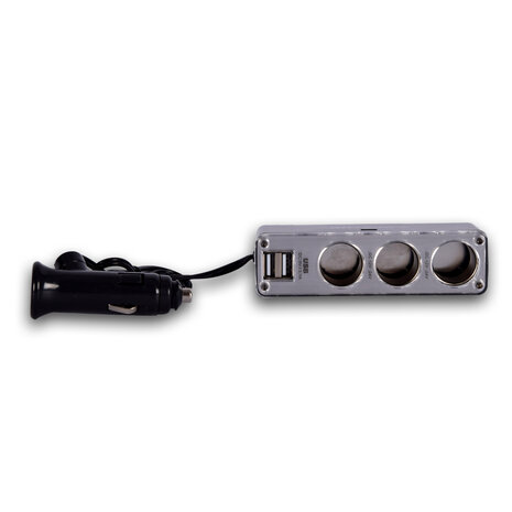 Discountershop Autolader | Auto Oplader | 5-in-1 | Zwart | USB Splitter | 3.1A | Dubbele USB Poort | 3 12V Verdeelpunten | 50cm Kabel | Autoaccessoires | 4.5cm*11.5cm*4cm Discountershop Autolader | Auto Oplader | 5-in-1 | Zwart | USB Splitter | 3.1A | Dubbele USB Poort | 3 12V Verdeelpunten | 50cm Kabel | Autoaccessoires | 4.5cm*11.5cm*4cm