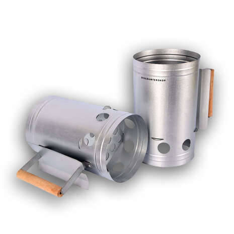 Discountershop BBQ Charcoal | bbq starter | Charcoal starter | Silver | Galvanized Steel | Briquette starter |27cm*27cm