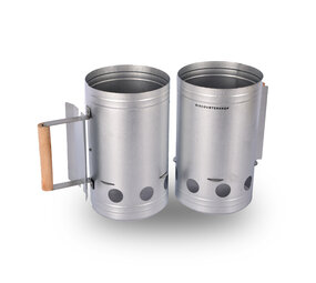Discountershop BBQ Houtskool | bbq starter | Houtskoolstarter | Zilver | Verzinkt Staal | Brikettenstarter | 27cm*27cm Discountershop BBQ Houtskool | bbq starter | Houtskoolstarter | Zilver | Verzinkt Staal | Brikettenstarter | 27cm*27cm
