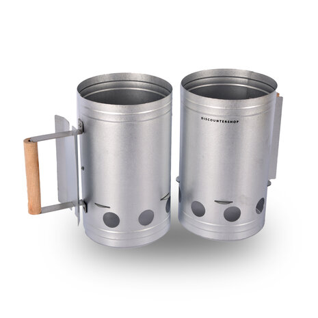 Discountershop BBQ Houtskool | bbq starter | Houtskoolstarter | Zilver | Verzinkt Staal | Brikettenstarter | 27cm*27cm Discountershop BBQ Houtskool | bbq starter | Houtskoolstarter | Zilver | Verzinkt Staal | Brikettenstarter | 27cm*27cm