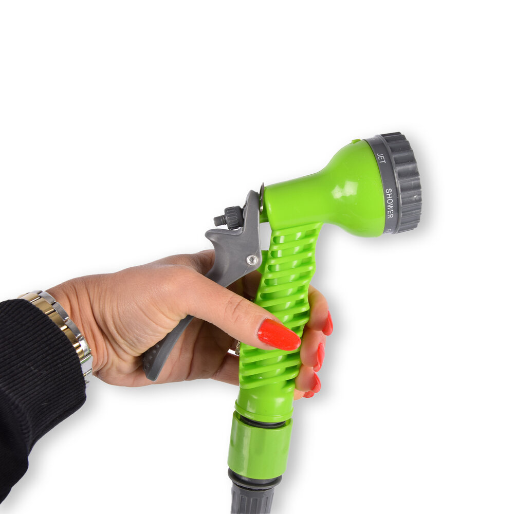 Merkloos Tuinslang | waterslang | Groen | Flexibel | 10-20m | Tuinsproeiers | met 7-functies | Sproeikop | Spuitpistool breedte:5cm | Slang breedte:2.5cm Merkloos Tuinslang | waterslang | Groen | Flexibel | 10-20m | Tuinsproeiers | met 7-functies | Sproeikop | Spuitpistool breedte:5cm | Slang breedte:2.5cm