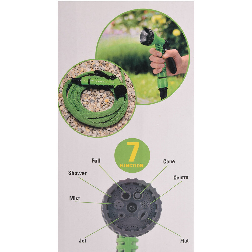 Merkloos Tuinslang | waterslang | Groen | Flexibel | 10-20m | Tuinsproeiers | met 7-functies | Sproeikop | Spuitpistool breedte:5cm | Slang breedte:2.5cm Merkloos Tuinslang | waterslang | Groen | Flexibel | 10-20m | Tuinsproeiers | met 7-functies | Sproeikop | Spuitpistool breedte:5cm | Slang breedte:2.5cm