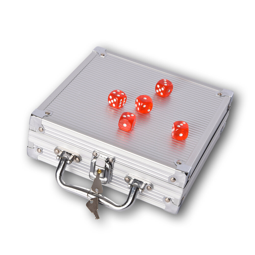 Discountershop Poker set | Poker chips | poker | with aluminum case | With 5 dice | 100 poker chips Discountershop Poker set | Poker chips | poker | with aluminum case | With 5 dice | 100 poker chips