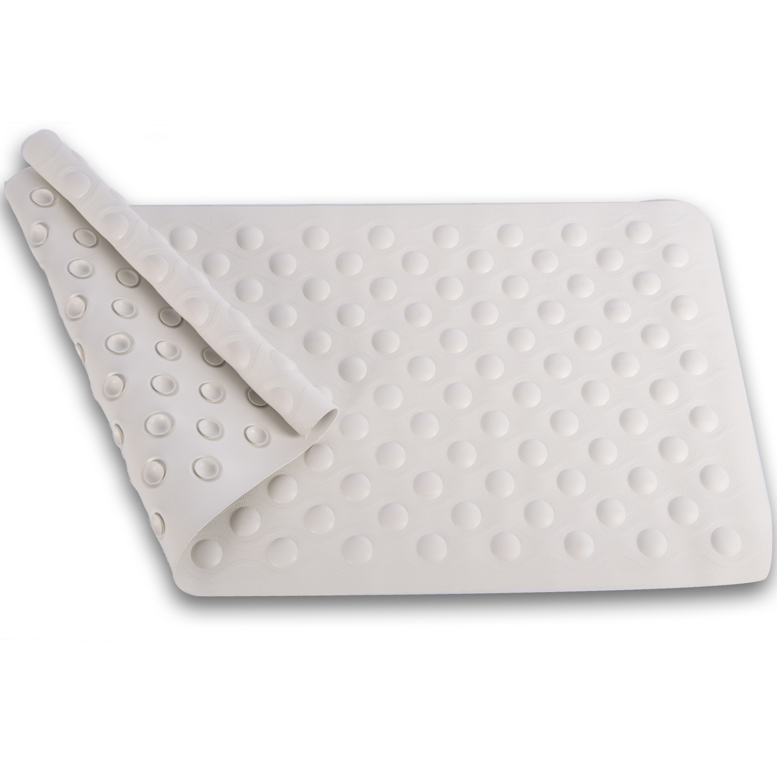 Fashion·LIFE antislip douchemat rubber badematte doucheinleg met zuignappen douchemat voor badkamer BPA-vrij, 40 * 71 cm Wit