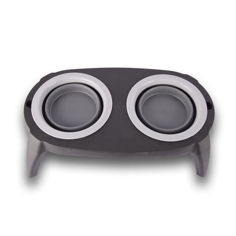 Discountershop Food trough | feeders | black & gray | drinking troughs | plastic & rubber | Pet food bowls | 22cm*13cm*40cm Discountershop Food trough | feeders | black & gray | drinking troughs | plastic & rubber | Pet food bowls | 22cm*13cm*40cm