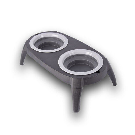 Discountershop Food trough | feeders | black & gray | drinking troughs | plastic & rubber | Pet food bowls | 22cm*13cm*40cm Discountershop Food trough | feeders | black & gray | drinking troughs | plastic & rubber | Pet food bowls | 22cm*13cm*40cm