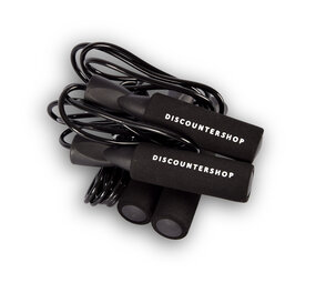 Discountershop Zwart Verstelbaar Springtouw -  2.74 cm Lengte, 246 gram Gewicht - Perfecte Training voor Conditie & Spieren Discountershop Zwart Verstelbaar Springtouw -  2.74 cm Lengte, 246 gram Gewicht - Perfecte Training voor Conditie & Spieren