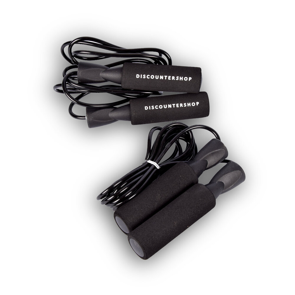 Discountershop Black Adjustable Jump Rope - 2.74 cm Length, 246 grams Weight - Perfect Training for Fitness & Muscles