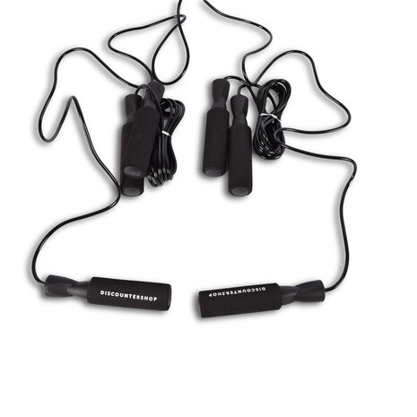 Discountershop Black Adjustable Jump Rope - 2.74 cm Length, 246 grams Weight - Perfect Training for Fitness & Muscles
