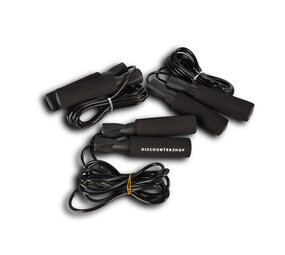 Discountershop Fitness Springtouwen Pakket -  3x Springtouw - Kunststof - Zwart -  2.74 cm lengte - Voor Fit & Gezond Thuis Trainen Discountershop Fitness Springtouwen Pakket -  3x Springtouw - Kunststof - Zwart -  2.74 cm lengte - Voor Fit & Gezond Thuis Trainen