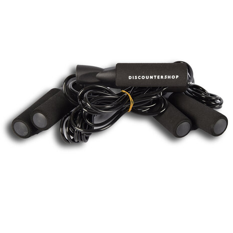Discountershop Fitness Jump Ropes Package - 3x Jump Rope - Plastic - Black - 2.74 cm length - For Fit & Healthy Home Training
