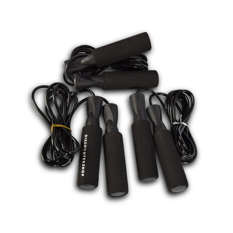 Discountershop Fitness Jump Ropes Package - 3x Jump Rope - Plastic - Black - 2.74 cm length - For Fit & Healthy Home Training