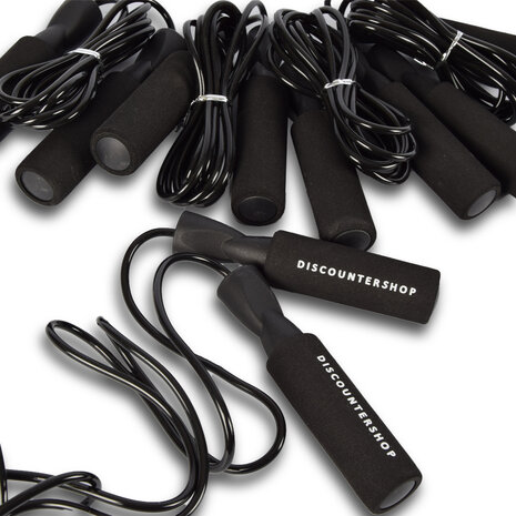 Discountershop 5x Black Adjustable Jump Ropes - Ideal for Home Gym, Cardio & Exercises - 274 cm length