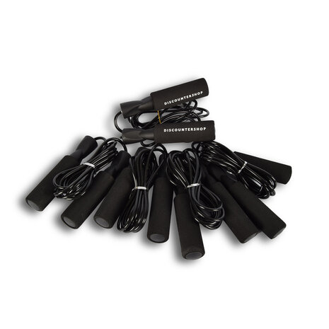 Discountershop 5x Black Adjustable Jump Ropes - Ideal for Home Gym, Cardio & Exercises - 274 cm length