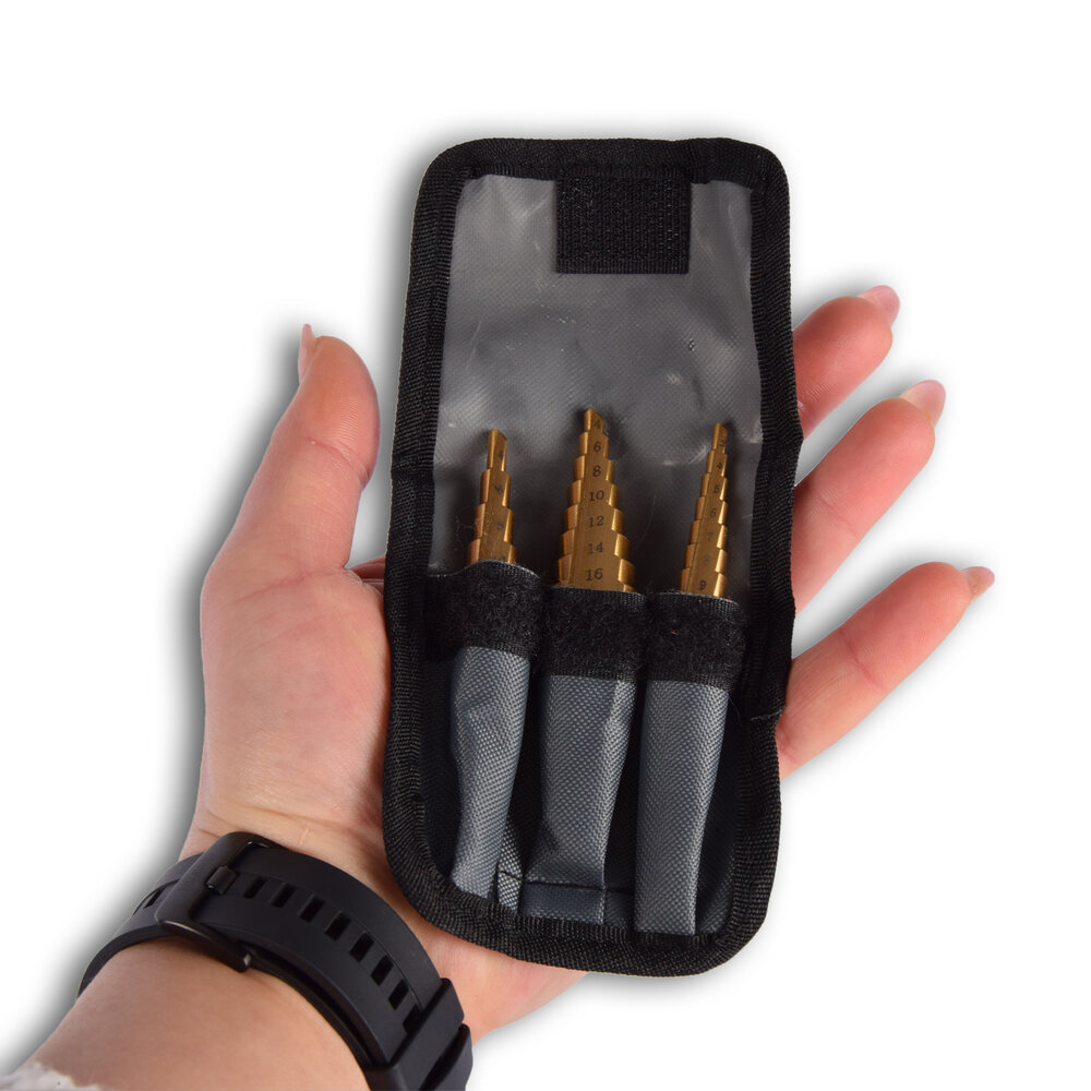 Discountershop Drill set | Drill set | for Metal | Drilling accessories | HSS-TiN | 3 Bits with Multiple Steps | for DIY and Household | 8cm*2cm*10cm Discountershop Drill set | Drill set | for Metal | Drilling accessories | HSS-TiN | 3 Bits with Multiple Steps | for DIY and Household | 8cm*2cm*10cm