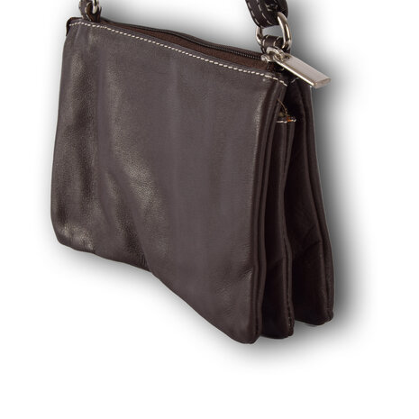 4 East Handtasje | Crossbody tas dames | donker bruin | 13cm*19.5cm | Schoudertas 4 East Handtasje | Crossbody tas dames | donker bruin | 13cm*19.5cm | Schoudertas