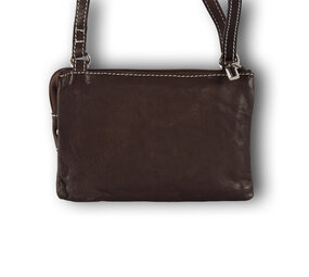 4 East Handbag ladies | Leather bag | 12.5cm*17.5cm | Shoulder bag | Dark brown 4 East Handbag ladies | Leather bag | 12.5cm*17.5cm | Shoulder bag | Dark brown