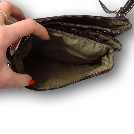 4 East Handbag ladies | Leather bag | 12.5cm*17.5cm | Shoulder bag | Dark brown 4 East Handbag ladies | Leather bag | 12.5cm*17.5cm | Shoulder bag | Dark brown