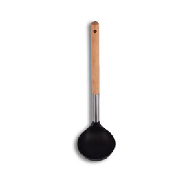 Discountershop Soup spoon | Serving spoon | Silver & Black | Kitchenware | wood, stainless steel, nylon | Sauce spoon | 31.5cm*9cm Discountershop Soup spoon | Serving spoon | Silver & Black | Kitchenware | wood, stainless steel, nylon | Sauce spoon | 31.5cm*9cm