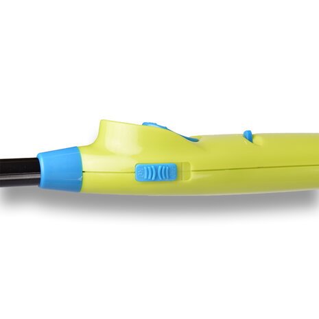 Discountershop Aansteker met Kinderbescherming 22 cm voor BBQ, Kaarsen, Keuken en Horeca met Lange Hals Groen-Blauw