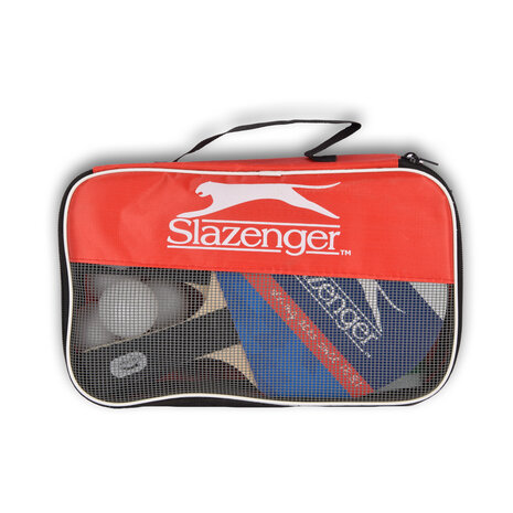 Merkloos Slazenger | Red/Black | Table tennis set | Wood/plastic | storage bag | With 1x table tennis set - 4 bats - net - 4 balls | 26cm*15cm Merkloos Slazenger | Red/Black | Table tennis set | Wood/plastic | storage bag | With 1x table tennis set - 4 bats - net - 4 balls | 26cm*15cm