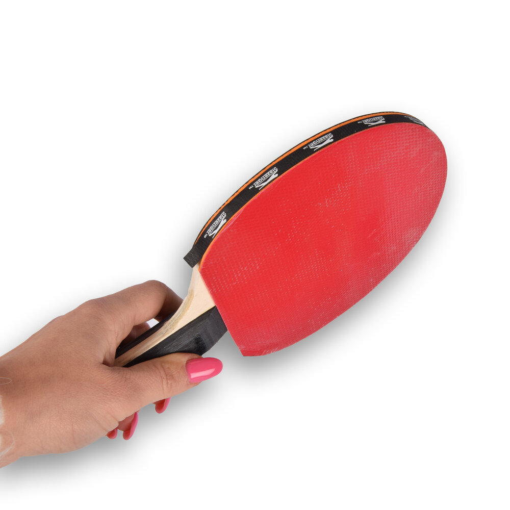 Merkloos Slazenger | Rood/Zwart | Tafeltennisset | Hout/kunststof | opbergtas | Met 1x tafeltennisset - 4 batjes - net - 4 ballen | 26cm*15cm
