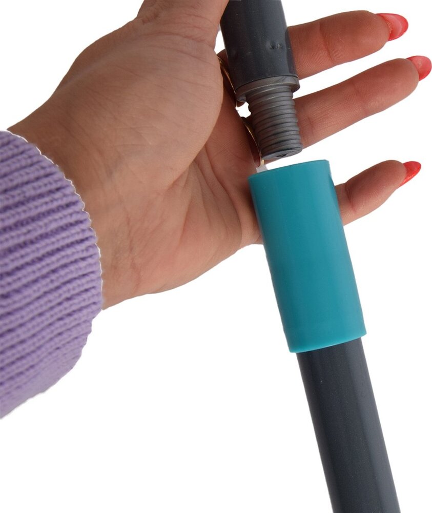 Discountershop Hoogwaardige Microvezel Dweilset - Wit-Blauwe Vloerreiniger en Vloerwisser voor Hout, Laminaat, PVC, Tapijt en Tegels 150 lengte