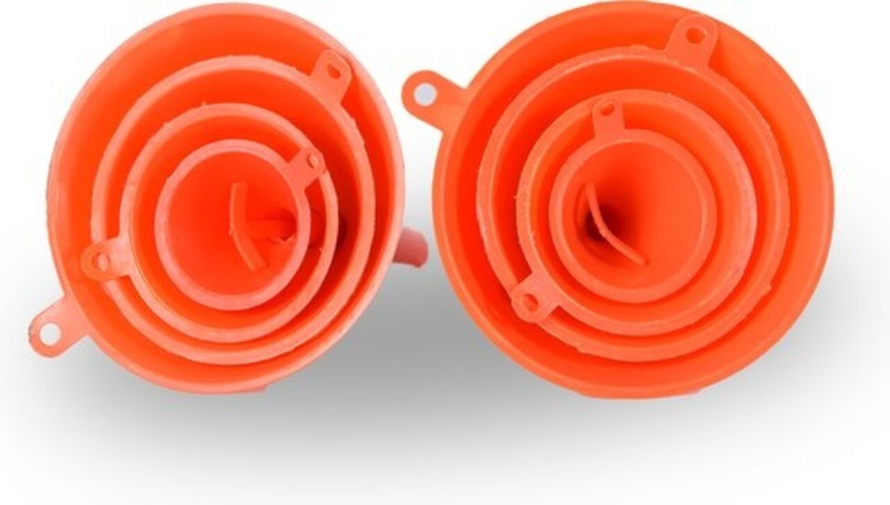 Discountershop Funnel set | Funnels | Orange | 2x set | different sizes | for Kitchen and Household | 92 gm | 2 set of 4 pieces assorted sizes