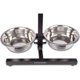Discountershop Voerbak Set| Verstelbare | H-Standaard Hamerslag | Eetbak | RVS | Voerbakken | Antislip | Waterbak | 46cm*28cm*8cm Discountershop Voerbak Set| Verstelbare | H-Standaard Hamerslag | Eetbak | RVS | Voerbakken | Antislip | Waterbak | 46cm*28cm*8cm