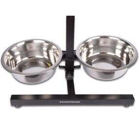 Discountershop Voerbak Set| Verstelbare | H-Standaard Hamerslag | Eetbak | RVS | Voerbakken | Antislip | Waterbak | 46cm*28cm*8cm Discountershop Voerbak Set| Verstelbare | H-Standaard Hamerslag | Eetbak | RVS | Voerbakken | Antislip | Waterbak | 46cm*28cm*8cm