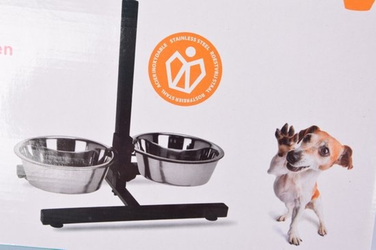Discountershop Food Bowl Set| Adjustable | H-Standard Hammer Blow | Food bowl | Stainless steel | Feeders | Non-slip | Water bowl | 46cm*28cm*8cm Discountershop Food Bowl Set| Adjustable | H-Standard Hammer Blow | Food bowl | Stainless steel | Feeders | Non-slip | Water bowl | 46cm*28cm*8cm